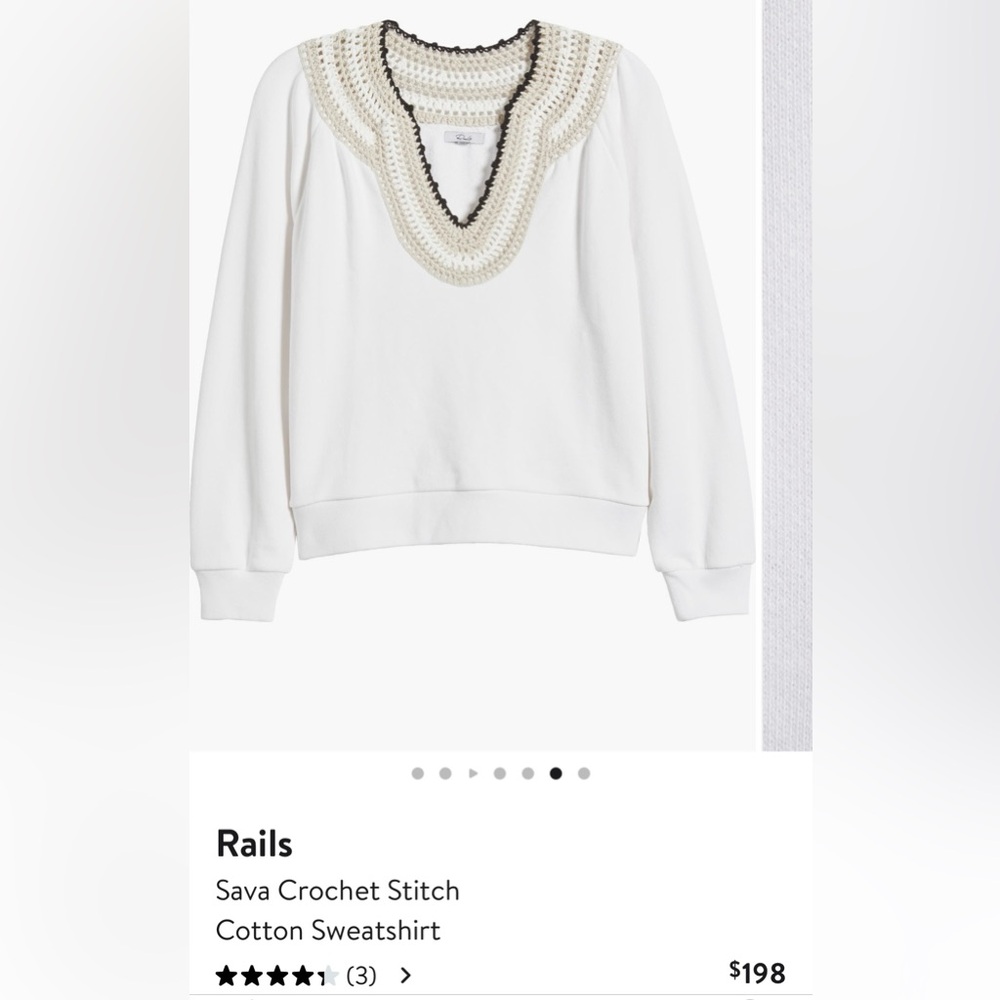 Rails White Cream V-Neck Sweater - Picture 5 of 11